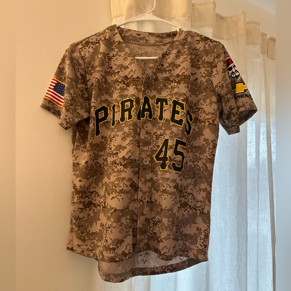 Pirates Camo Baseball Jersey - Number 45